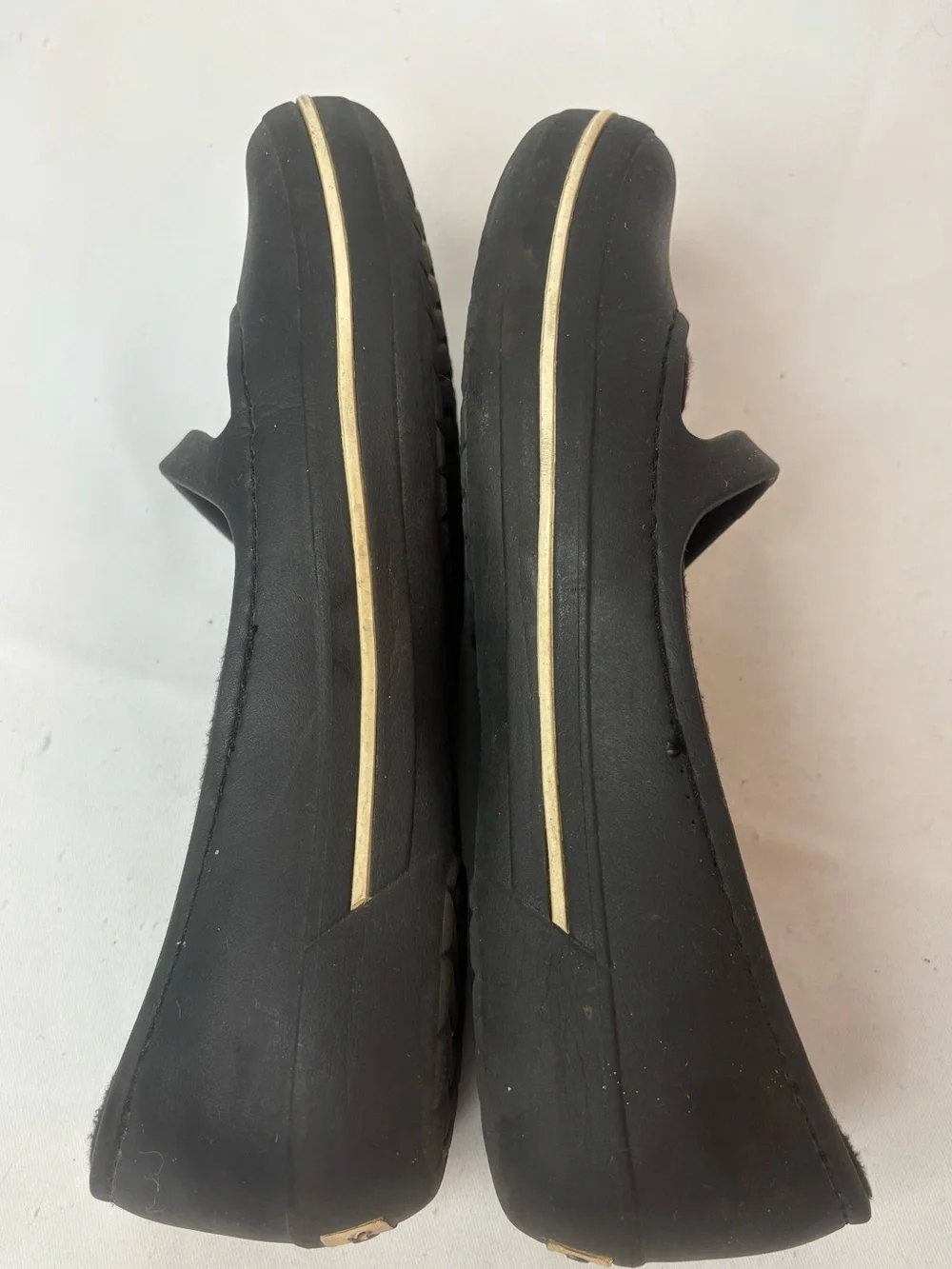 Crocs Crocband Black Mary Jane Flats Slip On Shoes Women 9 Fabric Lined Comfort